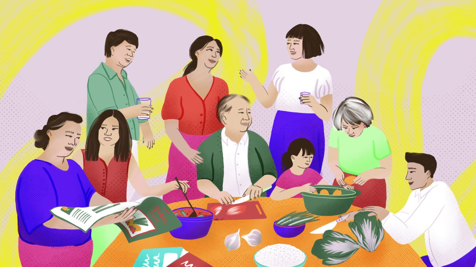 An illustration of a community group from China